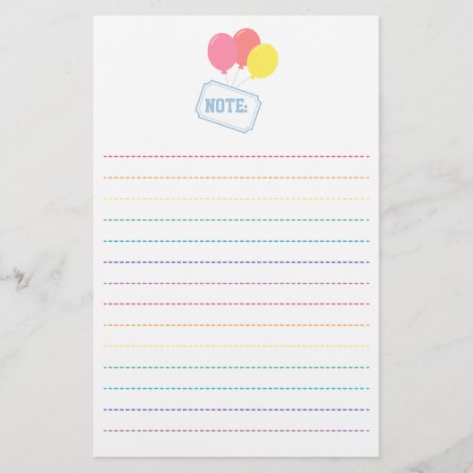 Für Kinder - bunte Ballone, die eine Fahne tragen Briefpapier (Vorderseite)