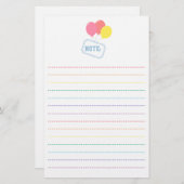 Für Kinder - bunte Ballone, die eine Fahne tragen Briefpapier (Vorne/Hinten)