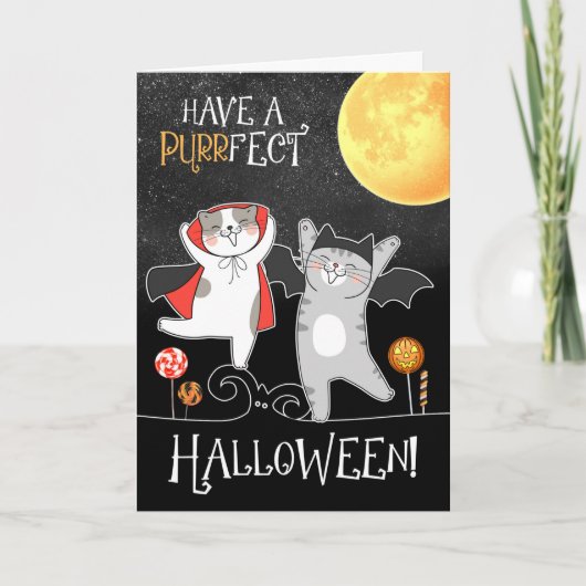 für Kinder Halloween Funny Cats in Kostümen Karte (Vorderseite)
