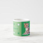 Für Kinder Leopard Name grün Espressotasse (Vorderseite)