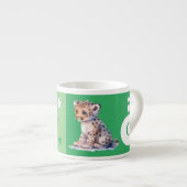 Für Kinder Leopard Name grün Espressotasse (Vorderseite Rechts)