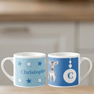 Für Kinder Zebraname blau Espressotasse