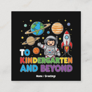 Für Kindergarten und Jenseits des Astronauten Funn Quadratische Visitenkarte