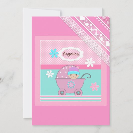 Für kleine Mädchen Einladung (Vorderseite)