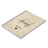 Für Koch Rezepte ein stylisches Monogramm auf Beig Notizblock (Linke Seite)