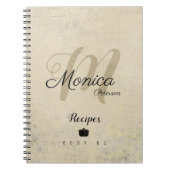 Für Koch Rezepte ein stylisches Monogramm auf Beig Notizblock (Vorderseite)