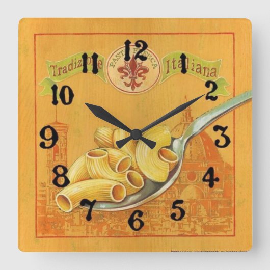 Für Küchen vom Typ 2 Quadratische Wanduhr (Vorderseite)