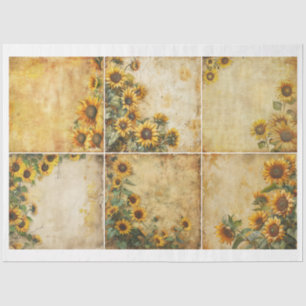 Für Künstler Crafters Vintage Style Sonnenblumen Seidenpapier
