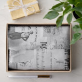 Für Künstler Schwarz-weiße große Vintage Ephemera Seidenpapier (Geschenk)