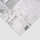 Für Künstler Schwarz-weiße große Vintage Ephemera Seidenpapier (Ausschnitt)