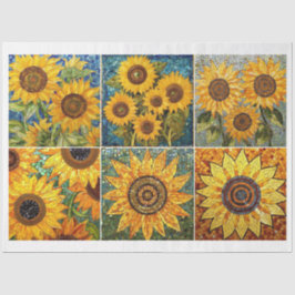 Für Künstler und Crafters Mosaik Sonnenblumentextu Seidenpapier