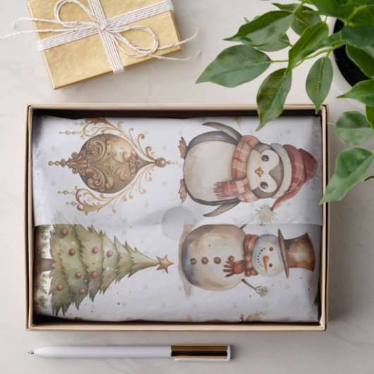 Für Künstler Weihnachtsbaumen Weihnachten Snowman Seidenpapier (Geschenk)