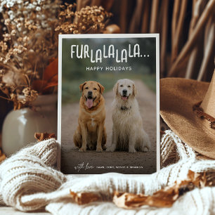 FUR LA LA LA LA... Hunde-Foto-Weihnachten Feiertagskarte