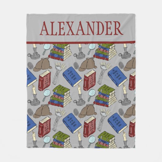 Für Leser Mystery Novels Bücher Gemustert Fleecedecke (Vorderseite)