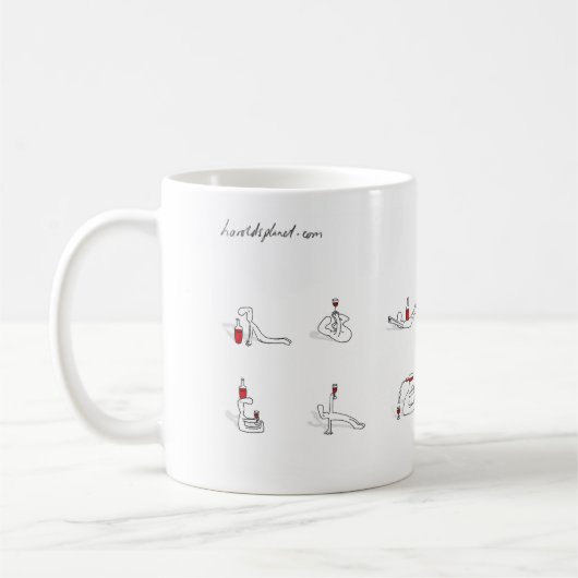 Für Leutedas Pilates Liebewein Harold Planet Kaffeetasse (Links)