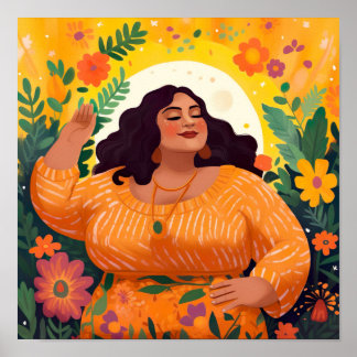 Für Liebe und Blume eine Frau, die in ihrem Power  Poster