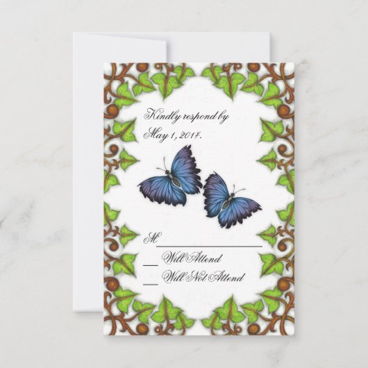Für Liebe und Schmetterlinge RSVP-Karte RSVP Karte (Rückseite)