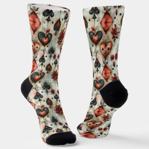 Für Liebhaber von Kartenspielen. Kartensymbolen sp Socken