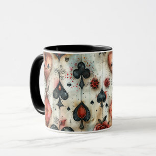 Für Liebhaber von Kartenspielen. Kartensymbolen sp Tasse