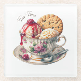 Für Liebhaber von Teetassen und Eis, Funny Glasuntersetzer