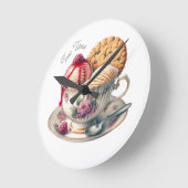 Für Liebhaber von Teetassen und Eis, Funny Runde Wanduhr (Winkel)