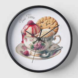 Für Liebhaber von Teetassen und Eis, Funny Runde Wanduhr