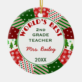 Für Lieblingslehrer-Weihnachtsgeschenk Keramik Ornament