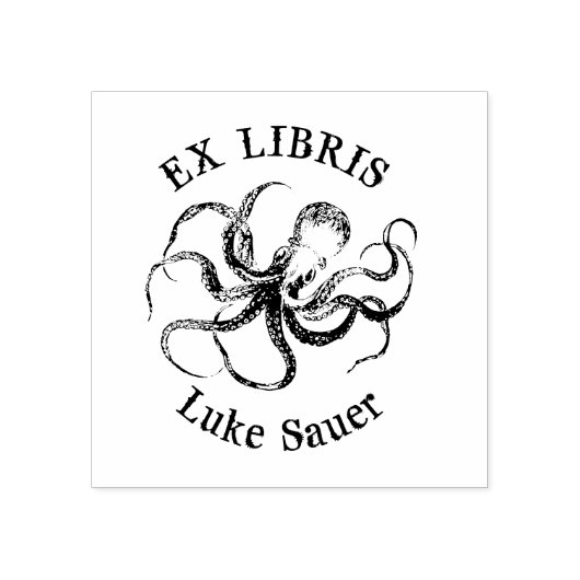 für Luke octopus ex libris Briefmarke Gummistempel (Prägung)