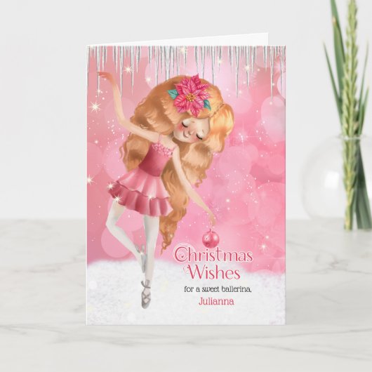 für Mädchen ein rosa Ballerina Weihnachten (Vorderseite)
