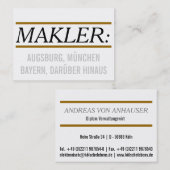 Für Makler & Immobilienexperten Visitenkarte (Vorne/Hinten)