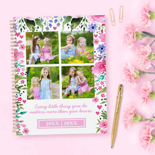 Für Mama 4 Foto Collage Wasserfarben Florals Planer