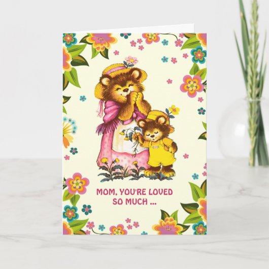 Für Mama am Muttertag. Süßbären Dankeskarte (Vorderseite)