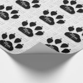 für MAMA Black Dog Paw on Woof Background Geschenkpapier (Ecke)