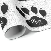 für MAMA Black Dog Paw on Woof Background Geschenkpapier (Rolleneckpunkt)