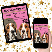 Fur Mama Brunch mit Basset Hound Faces und Paws