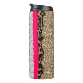 Fur Mama Cat Dog Gold Glitzer Thermosbecher (Nach rechts gedreht)