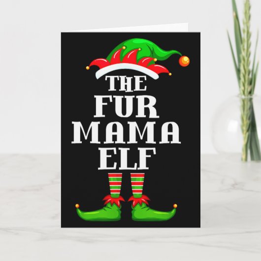 Fur Mama Elf Matching Family Group Christmas Party Karte (Vorderseite)