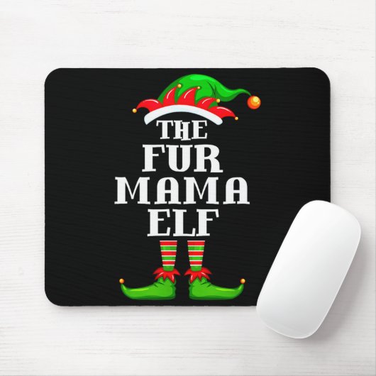 Fur Mama Elf Matching Family Group Christmas Party Mousepad (Mit Mouse)