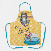 Fur Mama Funny Whimsical Cats Personalisiert Name Schürze (Vorderseite)