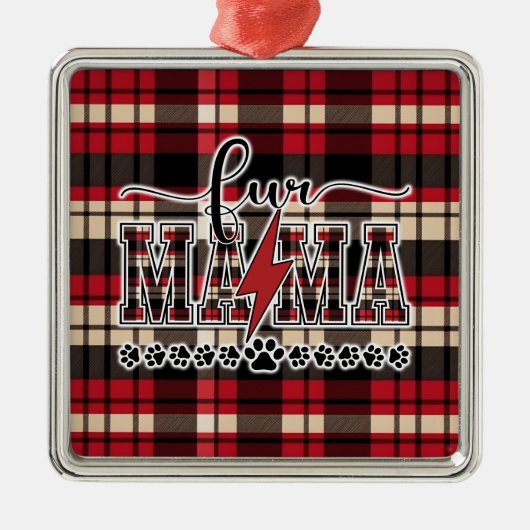Fur Mama Kariert Ornament Aus Metall (Vorne)