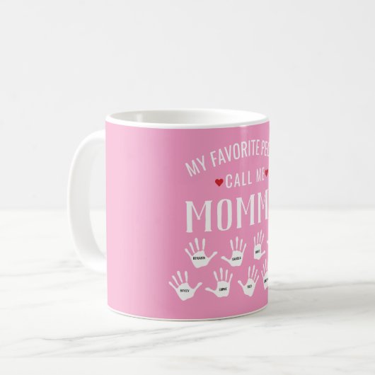 Für Mama-oder Großmutter-KindHandprint Namen Kaffeetasse (Vorderseite Links)