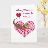 Für Mama Otter Valentinstag im Herzen Pool Karte (Gelbe Blume)