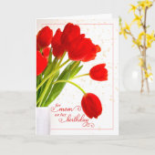 für Mama Red Tulips mit weißem botanischem Geburts Karte (Gelbe Blume)