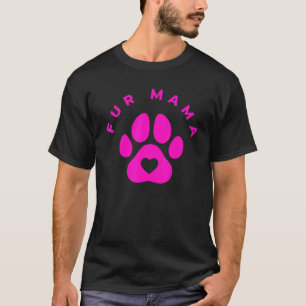 Fur Mama Womens Dog Lila Paw Print Dog Claw T-Shirt
