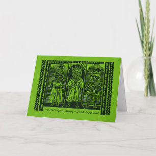 Für Mamaw Weihnachten Feline Magi Wise Cats Karte