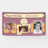 Für Männer 21. Fügen Sie Fotos den Namen burgundy Banner (Horizontal)