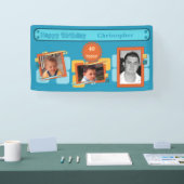 Für Männer 40. hinzufügen Fotos Namen blaues Party Banner (Messe)