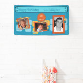 Für Männer 40. hinzufügen Fotos Namen blaues Party Banner (InSitu)