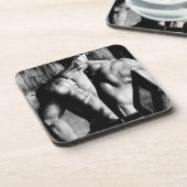 Für Männer Elegante Maskuline Art Bodybuilder Getränkeuntersetzer (Linke Seite)