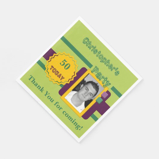 Für Männer heute 50 Foto grün Party Serviette (Ecke)